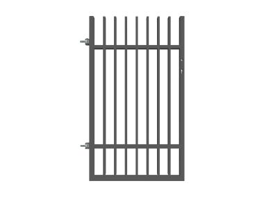 Zdjęcie: Furtka Anika 0,90 m, 1,50 m, stal ocynk+RAL7016 struktura lewa, z elektrozaczepem POLBRAM