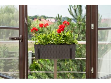 Zdjęcie: Kwietnik Begonia 190x560 mm rattan, grafit metalik LAMELA