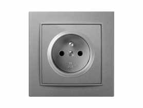 Gniazdo podtynkowe Finezja 2P+Z srebrny EPN