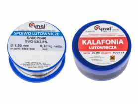 Zestaw do lutowania miękkiego, lut i kalafonia CYNEL
