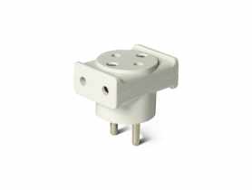 Rozgałęźnik elektryczny, 3x10A z przesłoną, biały DPM SOLID