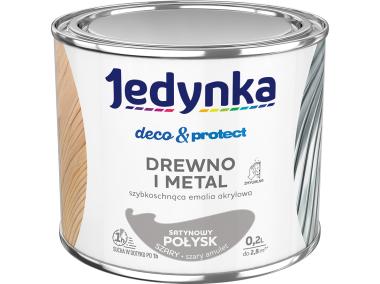 Zdjęcie: Emalia akrylowa Deco&Protect drewno i metal satynowy połysk szary 0,2 L JEDYNKA