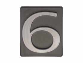 Cyfra 6 lub 9 PCV samoprzylepna 4x4,7 cm grafit DOMINO
