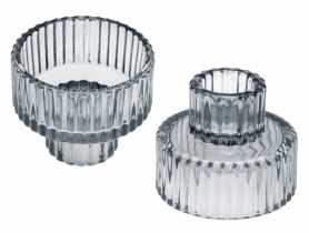Świecznik szklany Tealight gray 5 cm 81422 RAVI