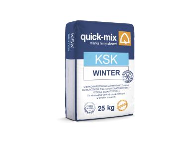 Zdjęcie: Zaprawa klejąca do bloczków z betonu komórkowego i cegieł silikatowych 25 kg zimowa KSK QUICK-MIX