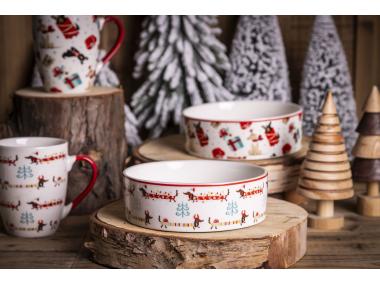 Zdjęcie: Miska dla psa 15x5 cm 460 ml dekoracja świąteczne jamniki ALTOM DESIGN