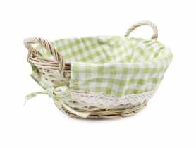 Koszyk wiklinowy z uchwytami 25x25x10/13 cm okrągły TIN TOURS