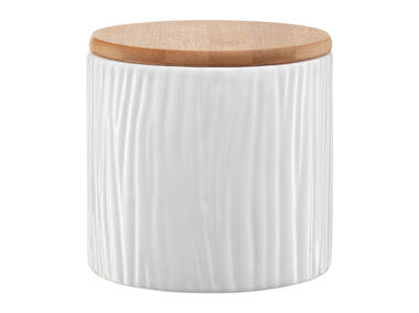 Zdjęcie: Pojemnik ceramiczny Tuvo z wytłoczeniami z bambusową pokrywką 670 ml AMBITION