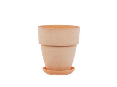 Zdjęcie: Doniczka ceramiczna Tina 17x16 cm terakota z bielą WOKAS