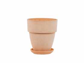 Doniczka ceramiczna Tina 17x16 cm terakota z bielą WOKAS