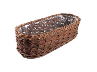 Zdjęcie: Balkonówka doniczka wiklinowa skrzynka balkonowa 55x19x14 cm TIN TOURS