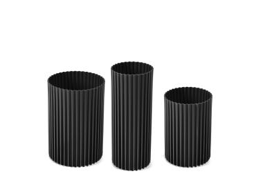 Zdjęcie: Zestaw wazonów Nemo, 3 sztuki recycled, czarny LAMELA