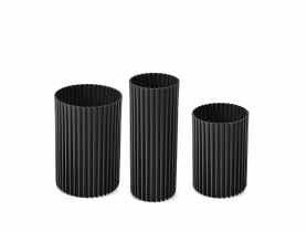 Zestaw wazonów Nemo, 3 sztuki recycled, czarny LAMELA