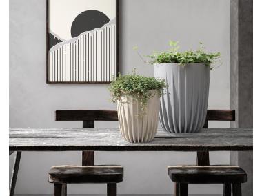Zdjęcie: Doniczka Mira Eco wood 300 mm biały LAMELA