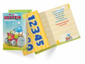 Karnet DK-1073 Urodziny dziecięce - wymienne cyferki traktor KUKARTKA