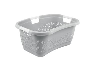 Zdjęcie: Kosz na pranie ergonomiczny z miękkimi uchwytami lasse 50 L nordic grey KEEEPER
