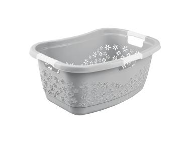 Zdjęcie: Kosz na pranie ergonomiczny z miękkimi uchwytami lasse 50 L nordic grey KEEEPER