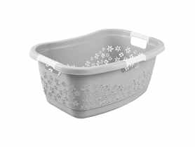 Kosz na pranie ergonomiczny z miękkimi uchwytami lasse 50 L nordic grey KEEEPER