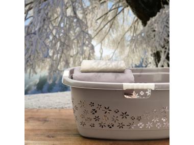 Zdjęcie: Kosz na pranie ergonomiczny z miękkimi uchwytami lasse 50 L nordic grey KEEEPER