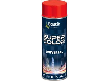 Zdjęcie: Lakier uniwersalny ogólnego zastosowania Super Color Universal czerwony RAL 3020 400 ml BOSTIK