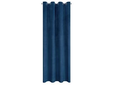 Zdjęcie: Zasłona Victoria 140x250 cm granatowa na przelotkach EUROFIRANY