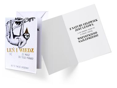 Zdjęcie: Karnet GS-012 Urodziny - leniwiec KUKARTKA
