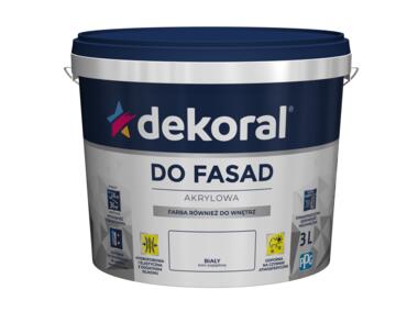 Zdjęcie: Farba fasadowa śnieżnobiała 5 L Polinit DEKORAL