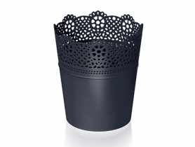 Doniczka Lace antracyt 14,5 cm PROSPERPLAST