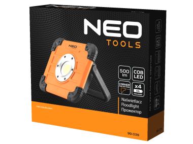 Zdjęcie: Naświetlacz bateryjny 500 lm COB + baterie 4xAA NEO