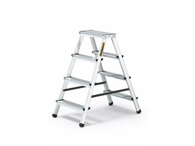 Zdjęcie: Drabina aluminiowa dwustronna 2x4 stopnie 125 kg DRABEST