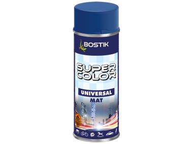 Zdjęcie: Lakier uniwersalny ogólnego zastosowania Super Color Universal Mat ciemnoniebieski 400 ml BOSTIK
