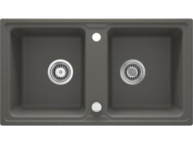 Zdjęcie: Zlewozmywak Zorba antracyt metalik granit 2K B/O 780x435x180,3,5", space saver DEANTE