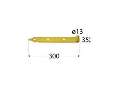 Zdjęcie: Zawias pasowy 300x35/4 mm fi 13 mm czarny DMX