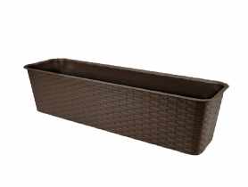Doniczka balkonowa Rattan 60 cm brązowa VERDENIA