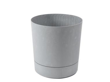 Zdjęcie: Donica z podstawką Aura 20 cm szary beton LAMELA PLASTIC
