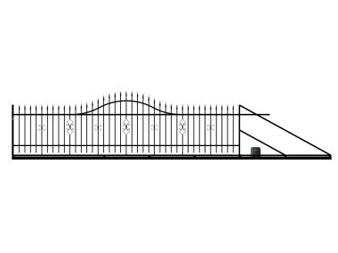 Zdjęcie: Brama przesuwna Iga 5,00 m, 1,20-1,50 m, ocynk+RAL9005 prawa z automatem POLBRAM