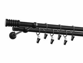Karnisz podwójny 19/19 mm Porto 160 cm czarny GARDINIA