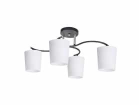Lampa sufitowa Esnyr chromowy + czarny 4x40 W E27 klosz biały CANDELLUX