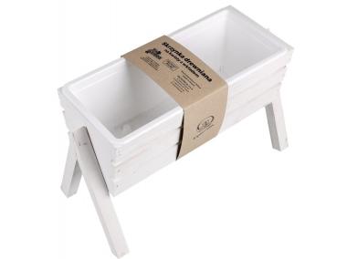 Zdjęcie: Kwietnik drewniany Koziołek z wkładem biały TIN TOURS