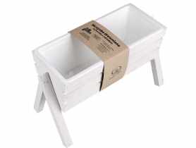 Kwietnik drewniany Koziołek z wkładem biały TIN TOURS