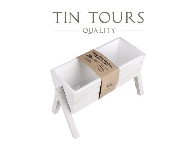 Zdjęcie: Kwietnik drewniany Koziołek z wkładem biały TIN TOURS