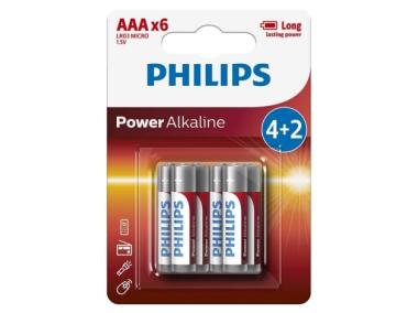Zdjęcie: Baterie alkaiczne LR3 AAA - 6 szt. PHILIPS
