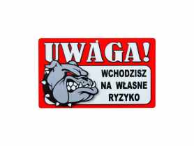 Oznaczenie "Uwaga! Wchodzisz na własne ryzyko" płyta METRO