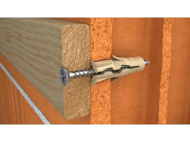 Zdjęcie: Kołek UNO Timber uniwersalny 5x24 mm z wkrętem 3,5x30 mm 40 szt. RAWLPLUG