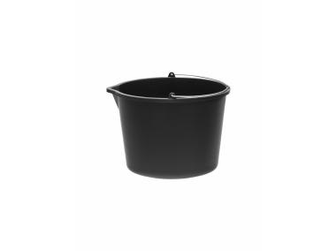 Zdjęcie: Wiadro budowlane z tworzywa sztucznego z lejkiem, kolor czarny, 20 litrów STELLA GREEN