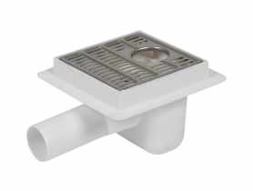 Wpust kanalizacyjny z wyjściem bocznym 50 mm ruszt nierdzewny z otworem 50 mm TYCNER