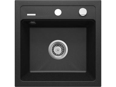 Zdjęcie: Zlewozmywak Zorba grafit metalik granit 1K B/O 440x440x184 3,5", space saver DEANTE