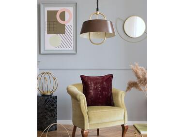 Zdjęcie: Poszewka welwetowa ze złotym nadrukiem oh my bordowo-biało-złoty 45x45 cm CHIC HOME