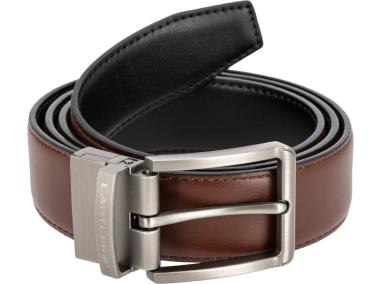 Zdjęcie: Pasek do spodni skórzany dwustronny czarno-brązowy 120 cm LAHTI PRO