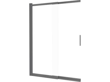 Zdjęcie: Parawan nawannowy przesuwny Prizma Titanium, szkło transparentne 100x140 cm DEANTE